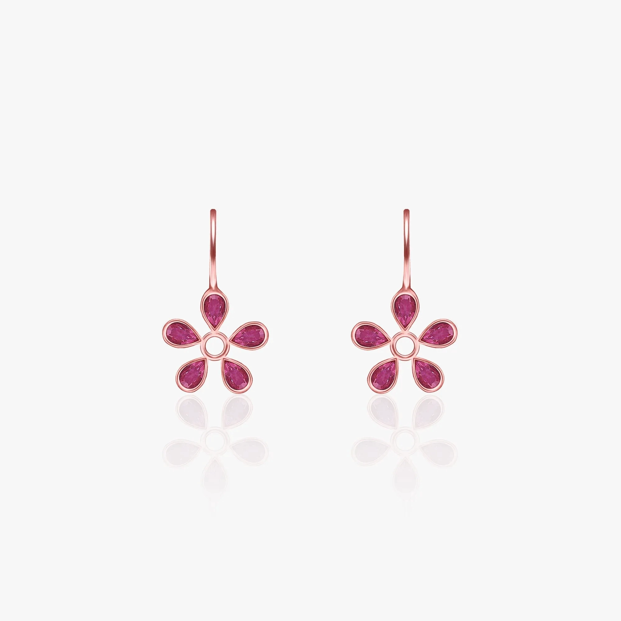 Rose Gold Cherry Blossom Earrings