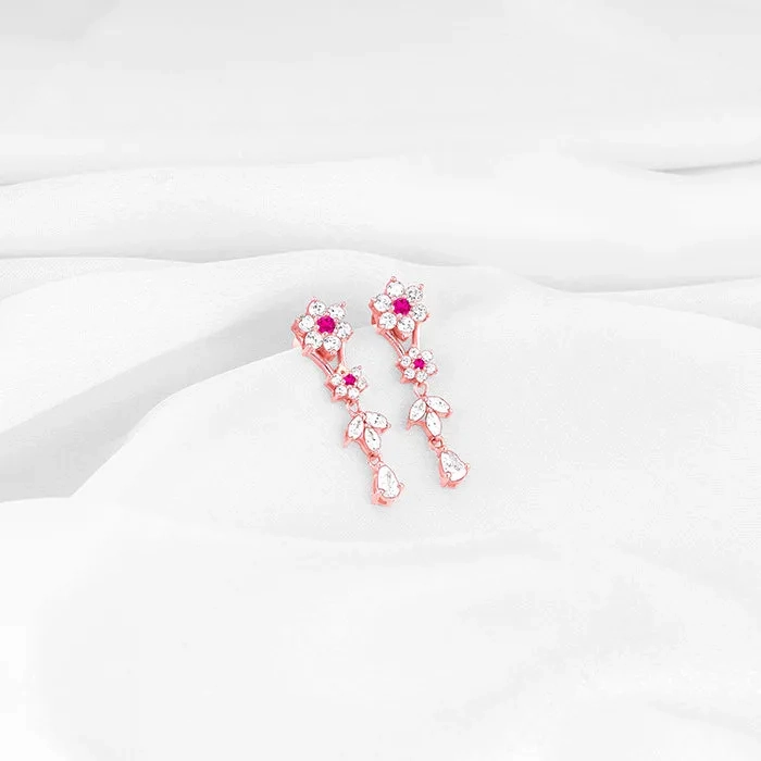 Rose Gold Classic Floral Earrings