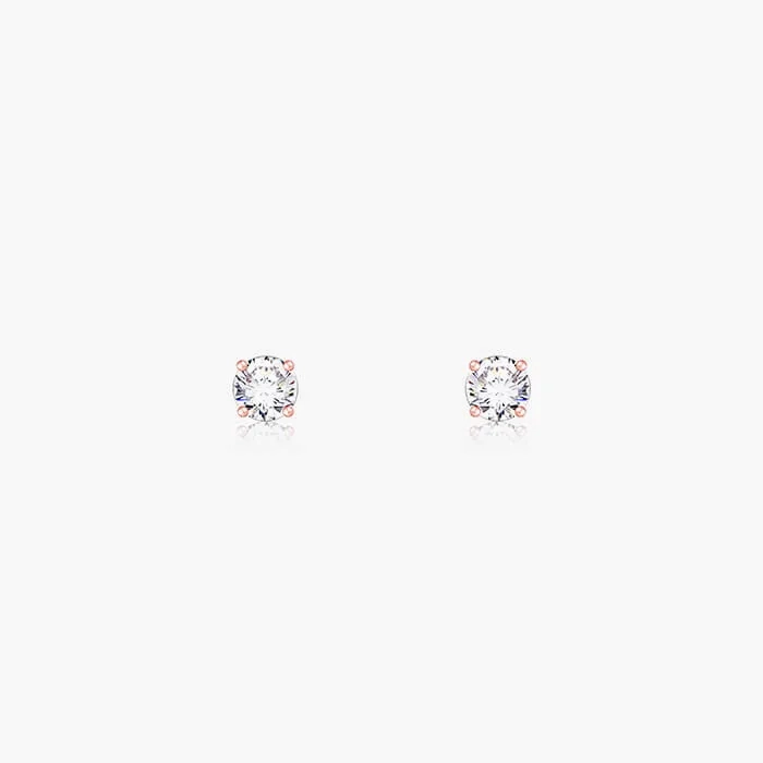 Rose Gold Classic Zircon Earrings