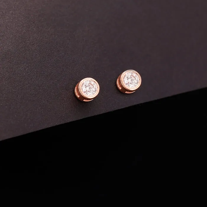 Rose Gold Dreamy Crush Dainty Stud Earrings