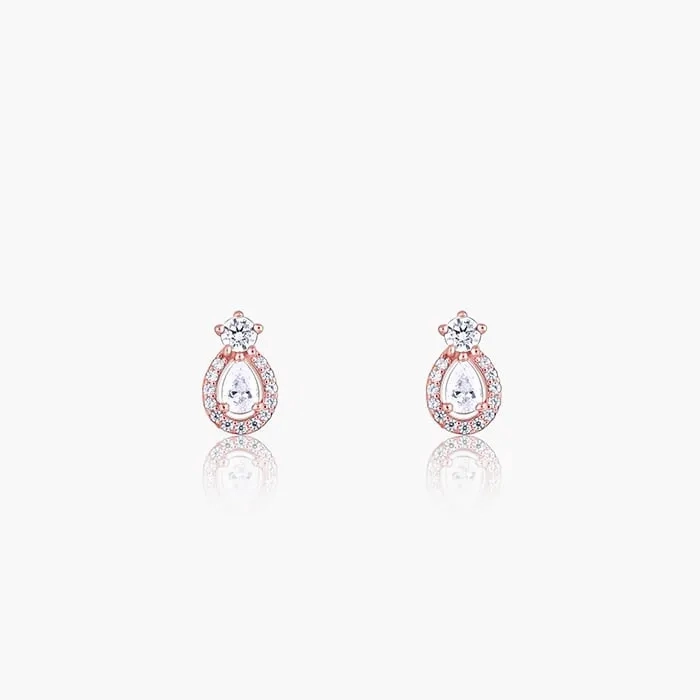 Rose Gold Elegant Pear Drop Earrings