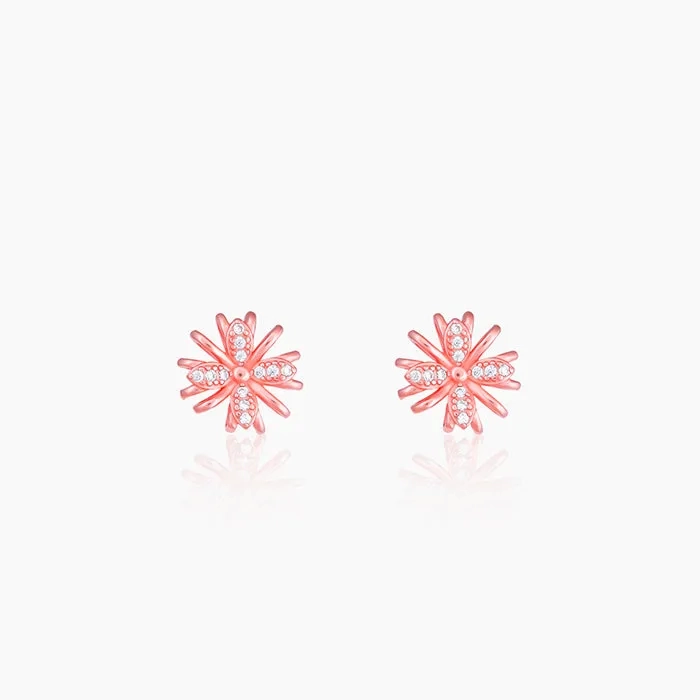 Rose Gold Floral Dreams Studs