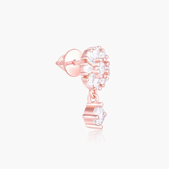 Rose Gold Floral Earrings