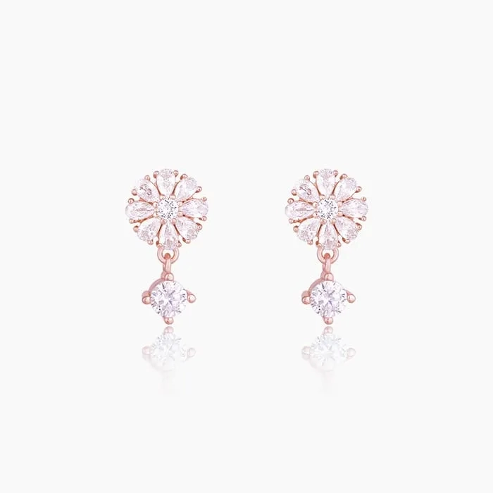 Rose Gold Floral Earrings
