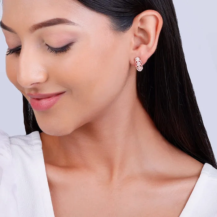 Rose Gold Floral Edifice Earrings