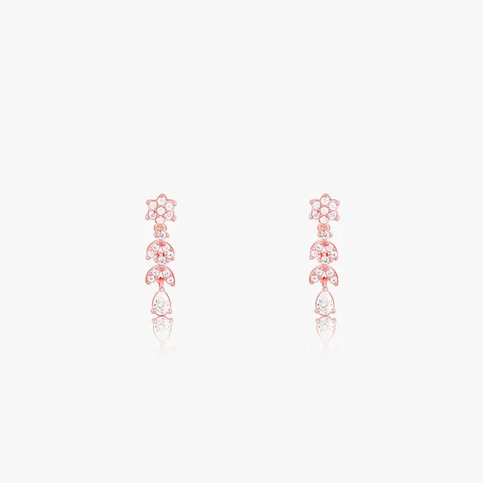 Rose Gold Floral Splurge Earrings