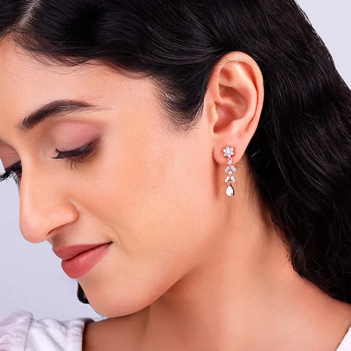 Rose Gold Floral Splurge Earrings