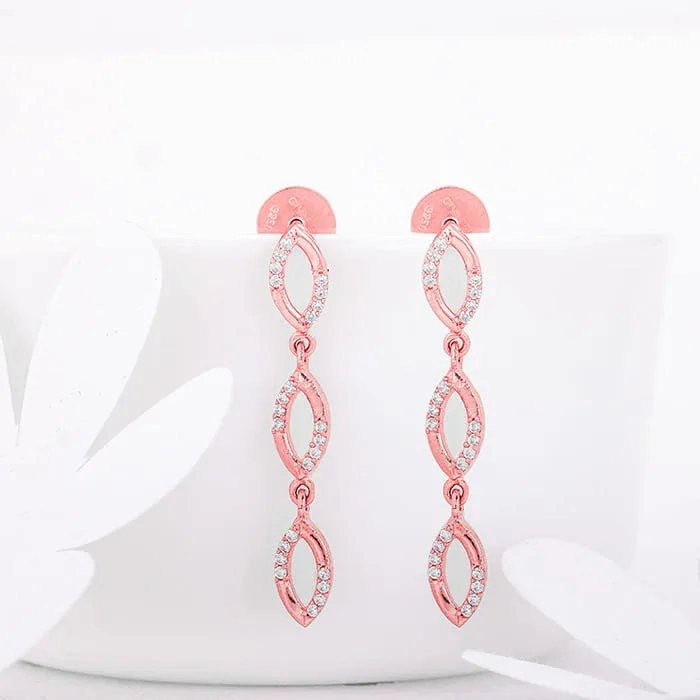 Rose Gold Glamourous Ovella Earrings