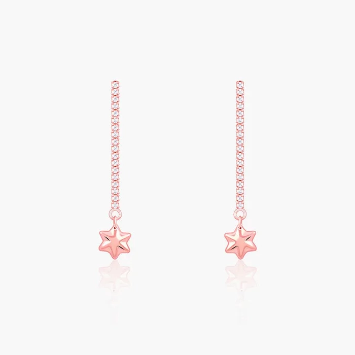 Rose Gold Guiding Star Drop Earrings