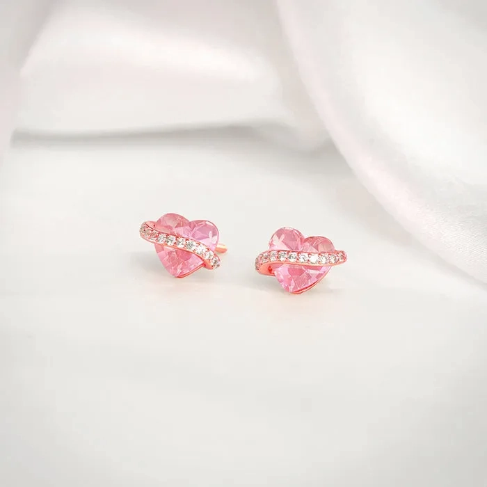 Rose Gold Heartlet Glow Studs