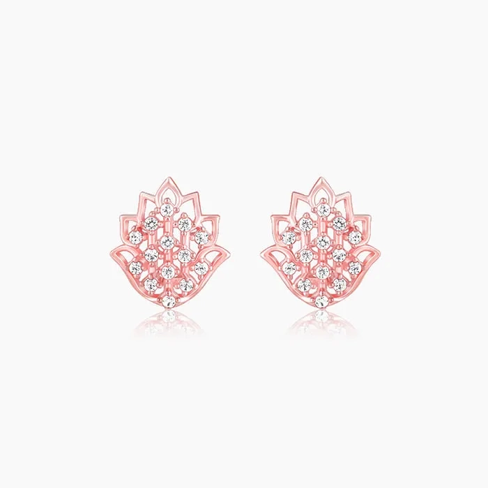 Rose Gold Lotus Radiance Earrings