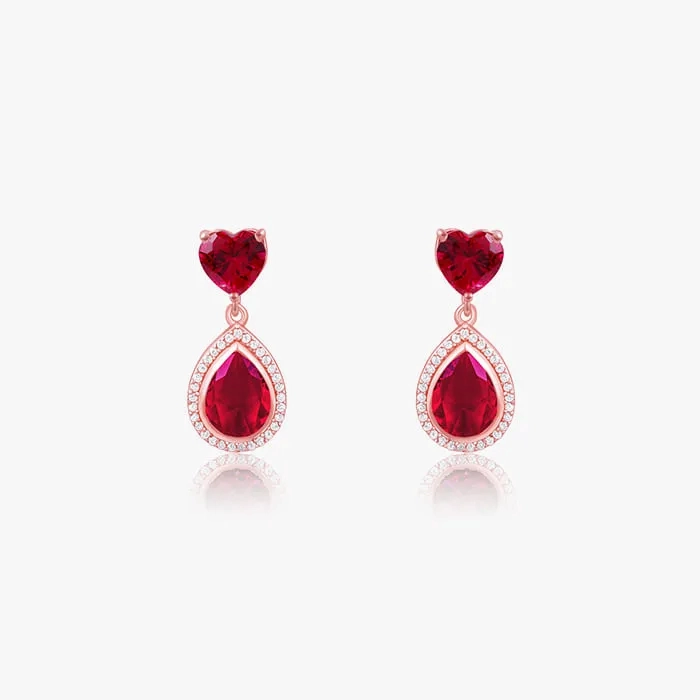 Rose Gold Love in Pink Earrings