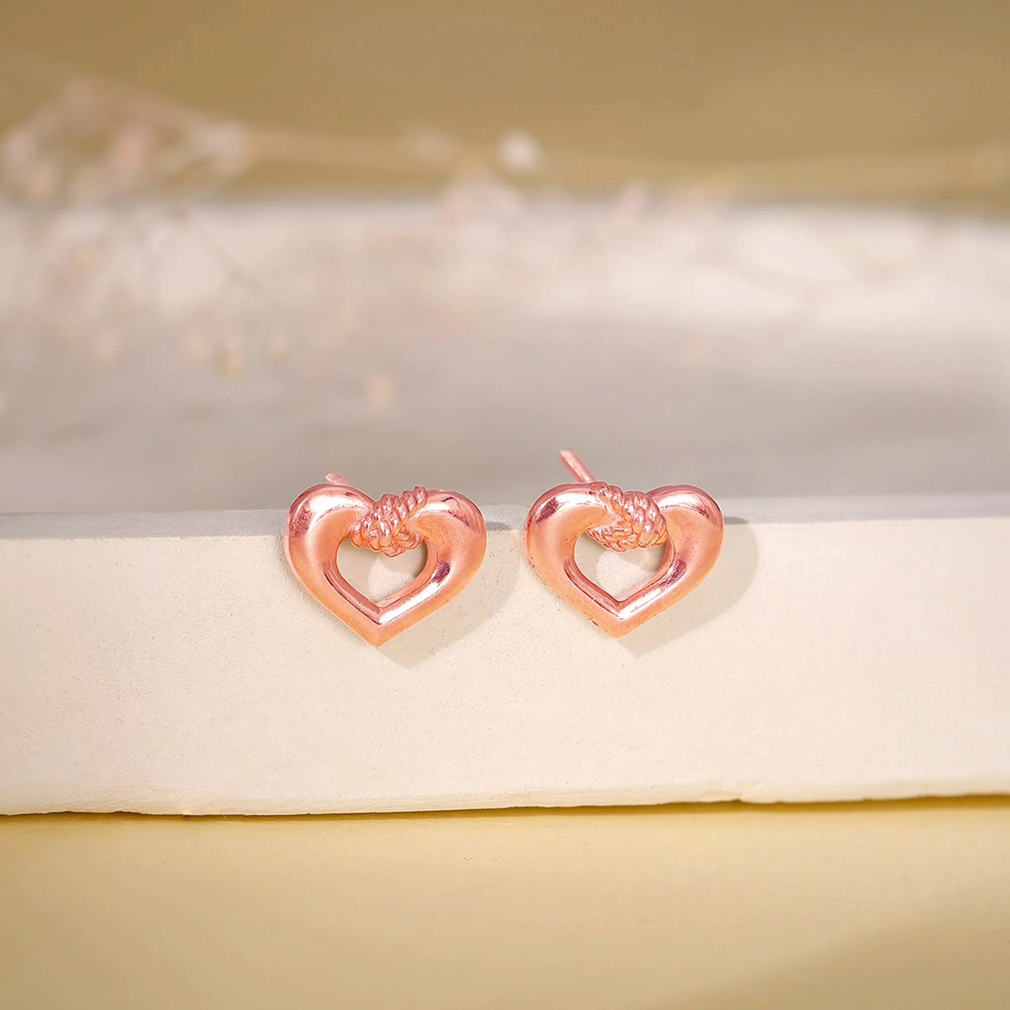 Rose Gold Loveknot Earrings