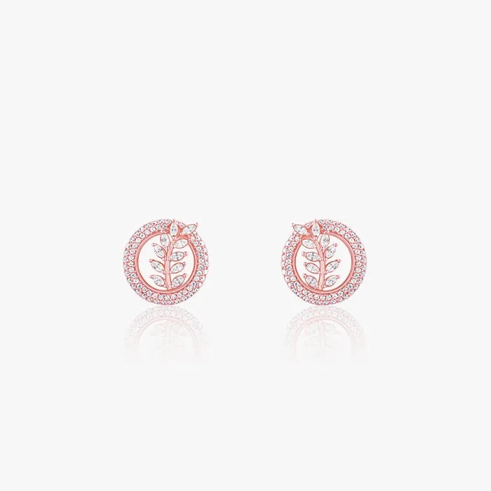 Rose Gold Lush Leaf Earrings