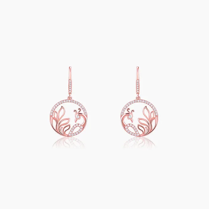 Rose Gold Mayura Hoop Earrings