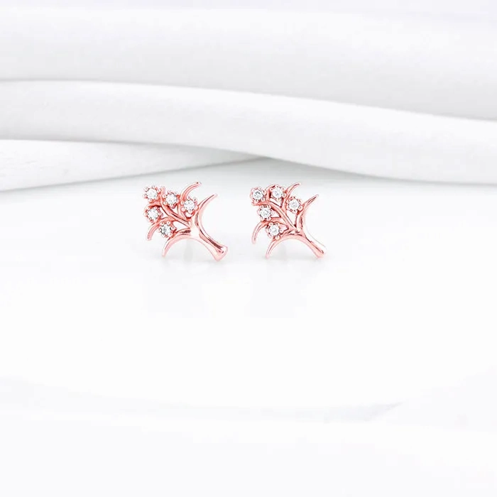 Rose Gold Neem Tree Earrings