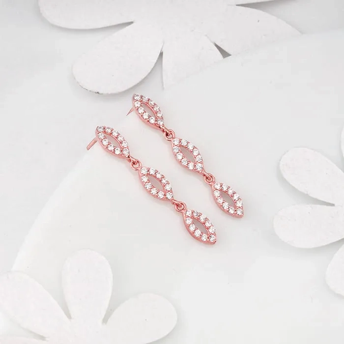 Rose Gold Opulent Oval Earrings