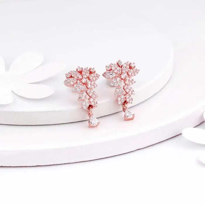 Rose Gold Party Wear Earrings