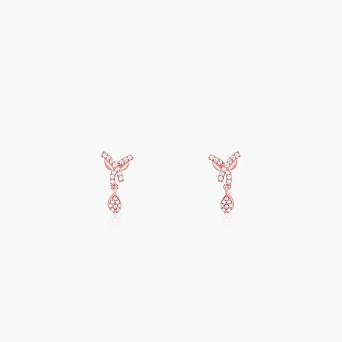 Rose Gold  Pear Drops Earrings