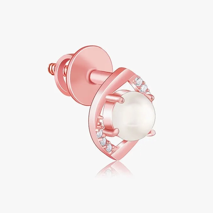 Rose Gold Pearl-fect Earrings