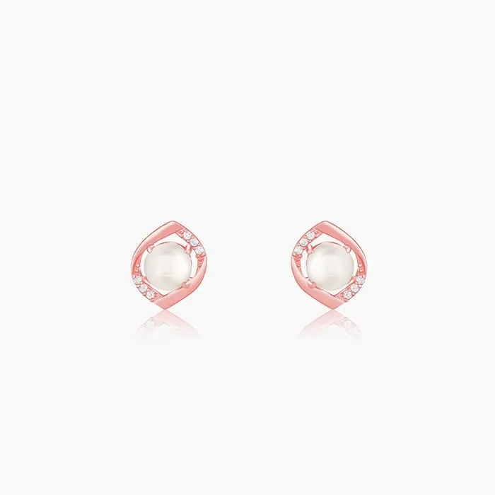 Rose Gold Pearl-fect Earrings