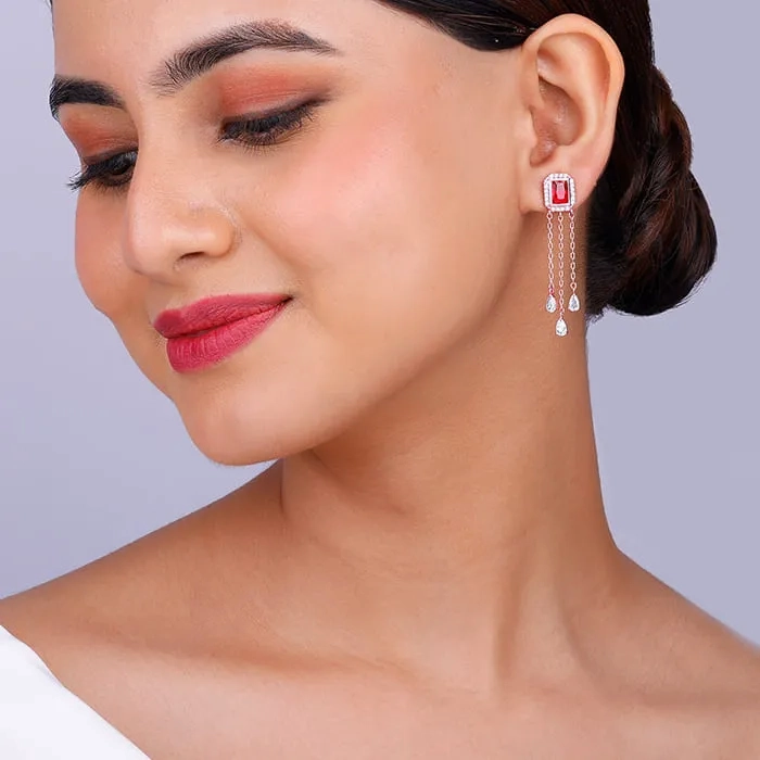 Rose Gold Raining Love Earrings