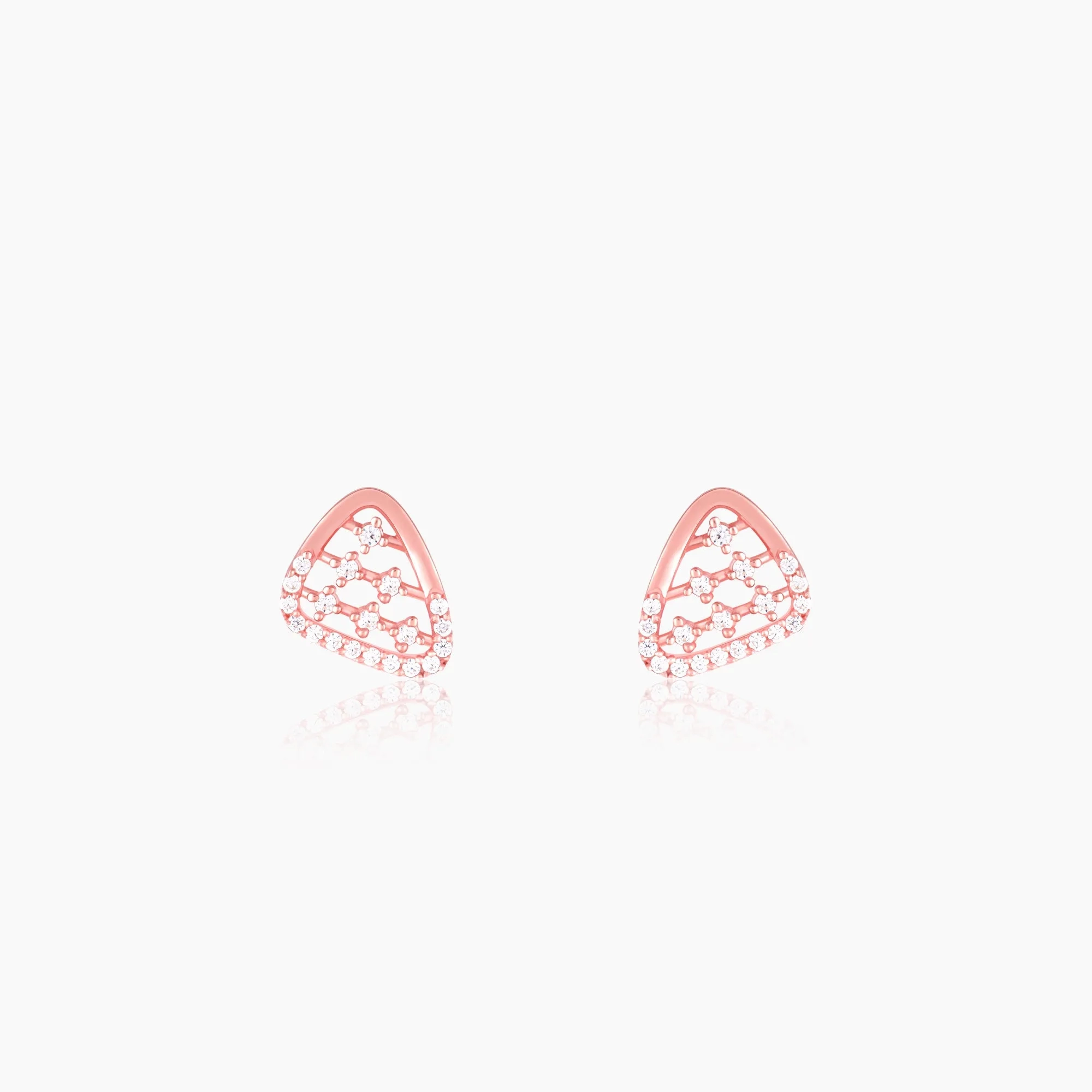 Rose Gold Set-Square Earrings