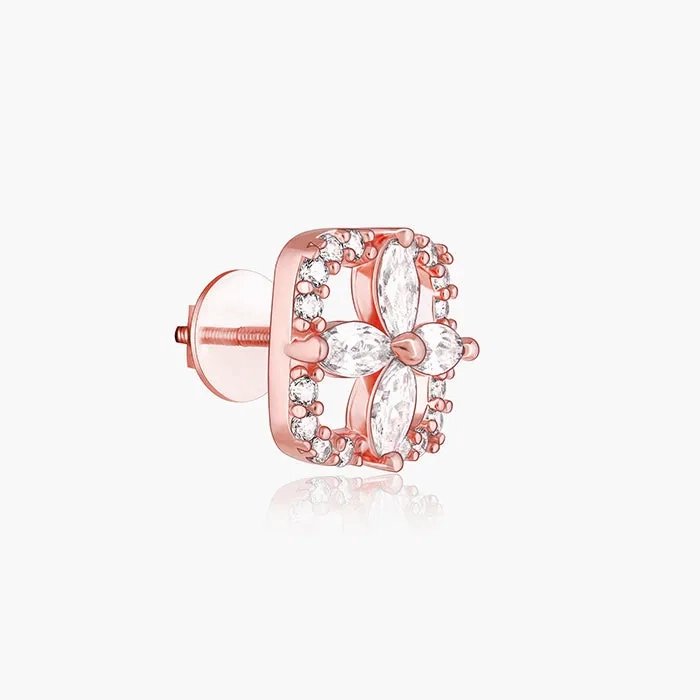 Rose Gold Shimmer Stud Earrings