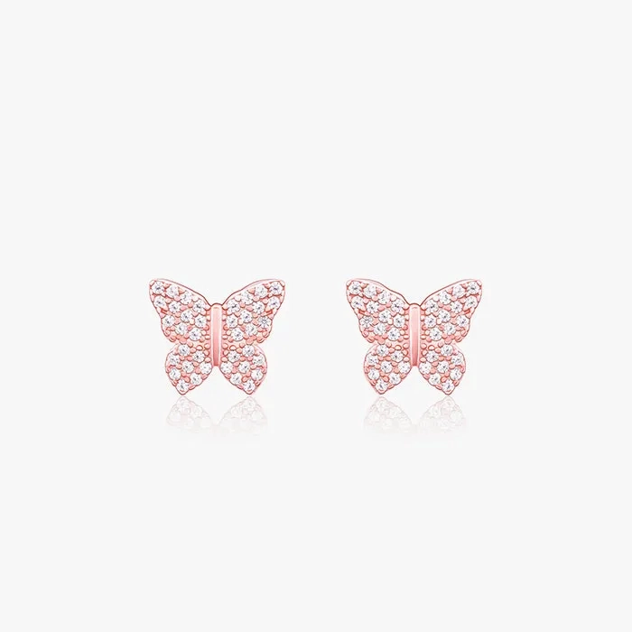 Rose Gold Skipper Butterfly Earrings