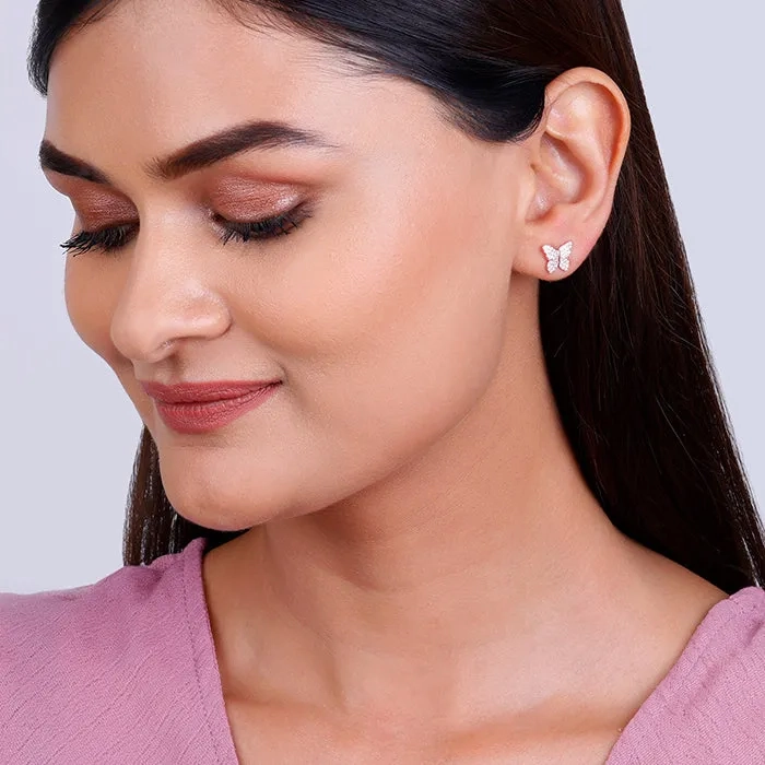 Rose Gold Skipper Butterfly Earrings
