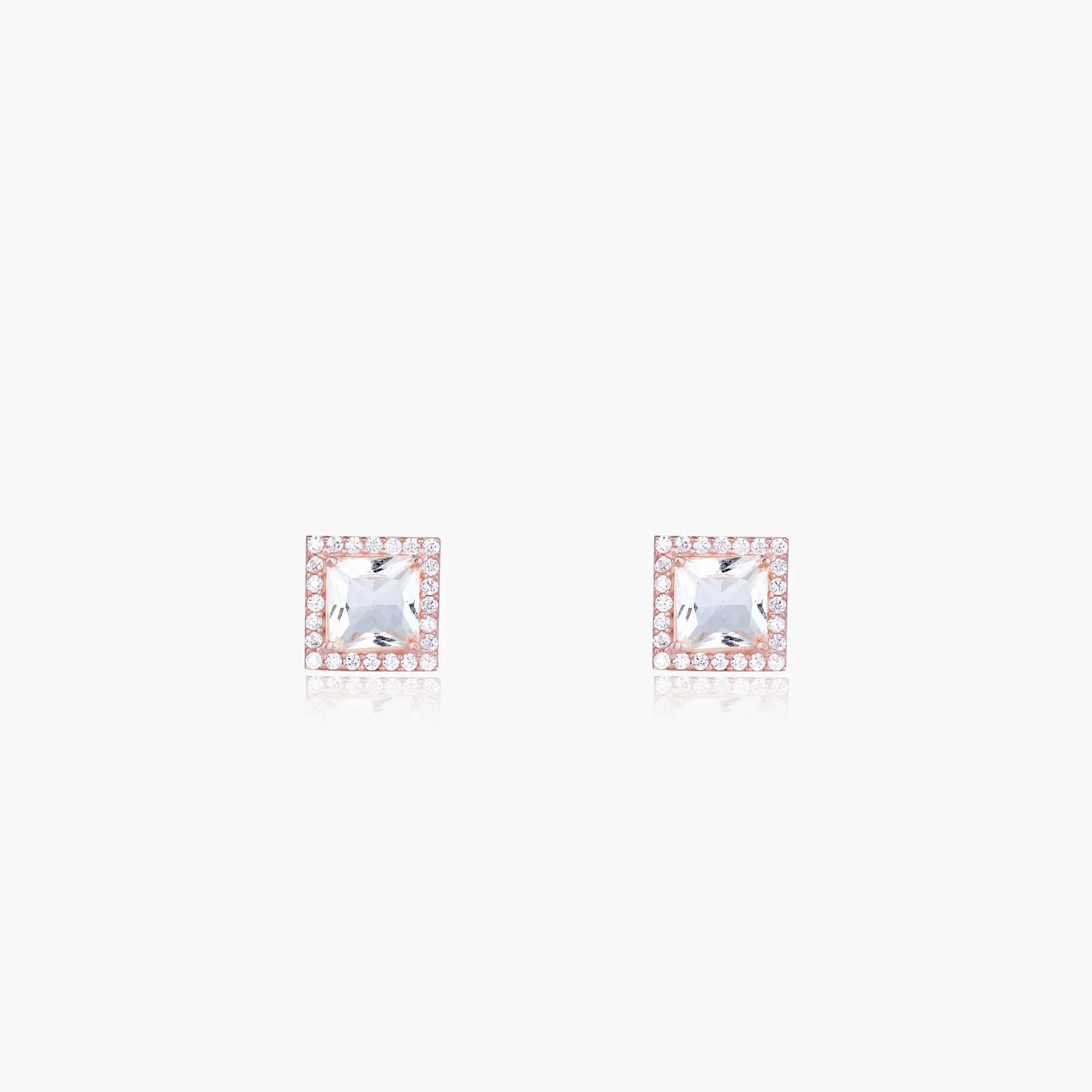 Rose Gold Snow White Studs