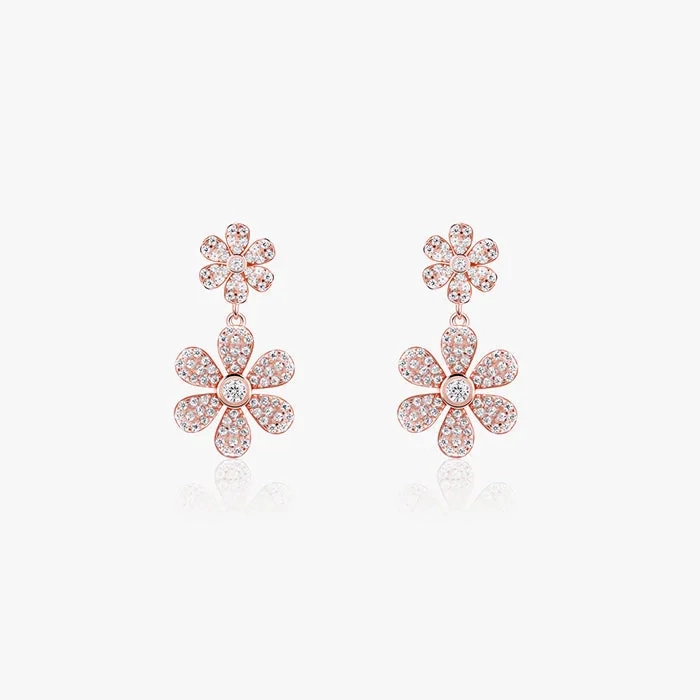 Rose Gold Stunning Flower Earrings