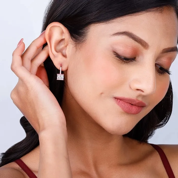 Rose Gold Sugar Crystal Earring