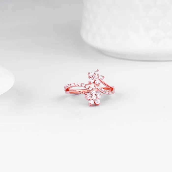 Rose Gold Swish of Shine Ring