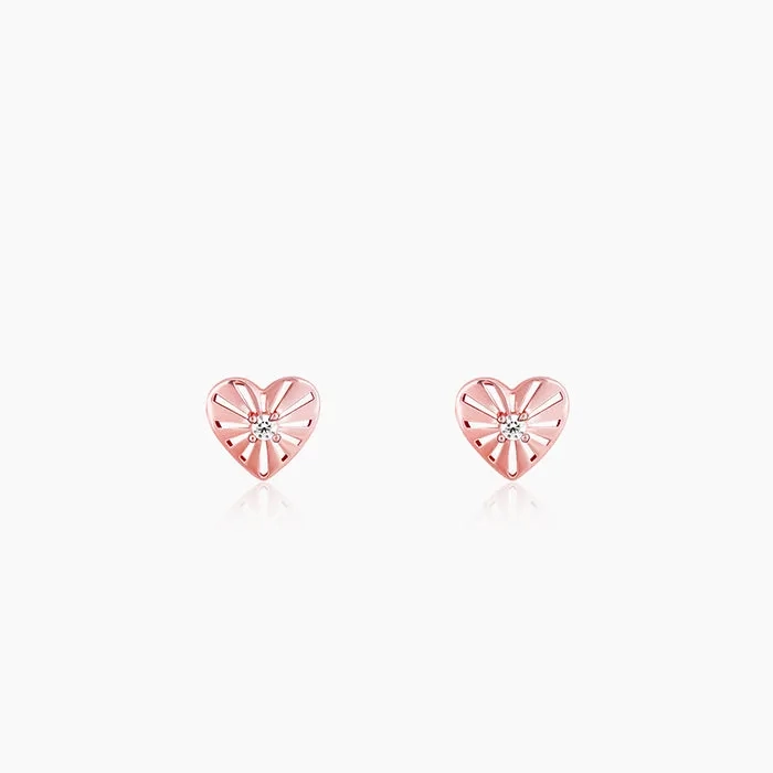 Rose Gold The Sunshine of My Life Heart Earrings