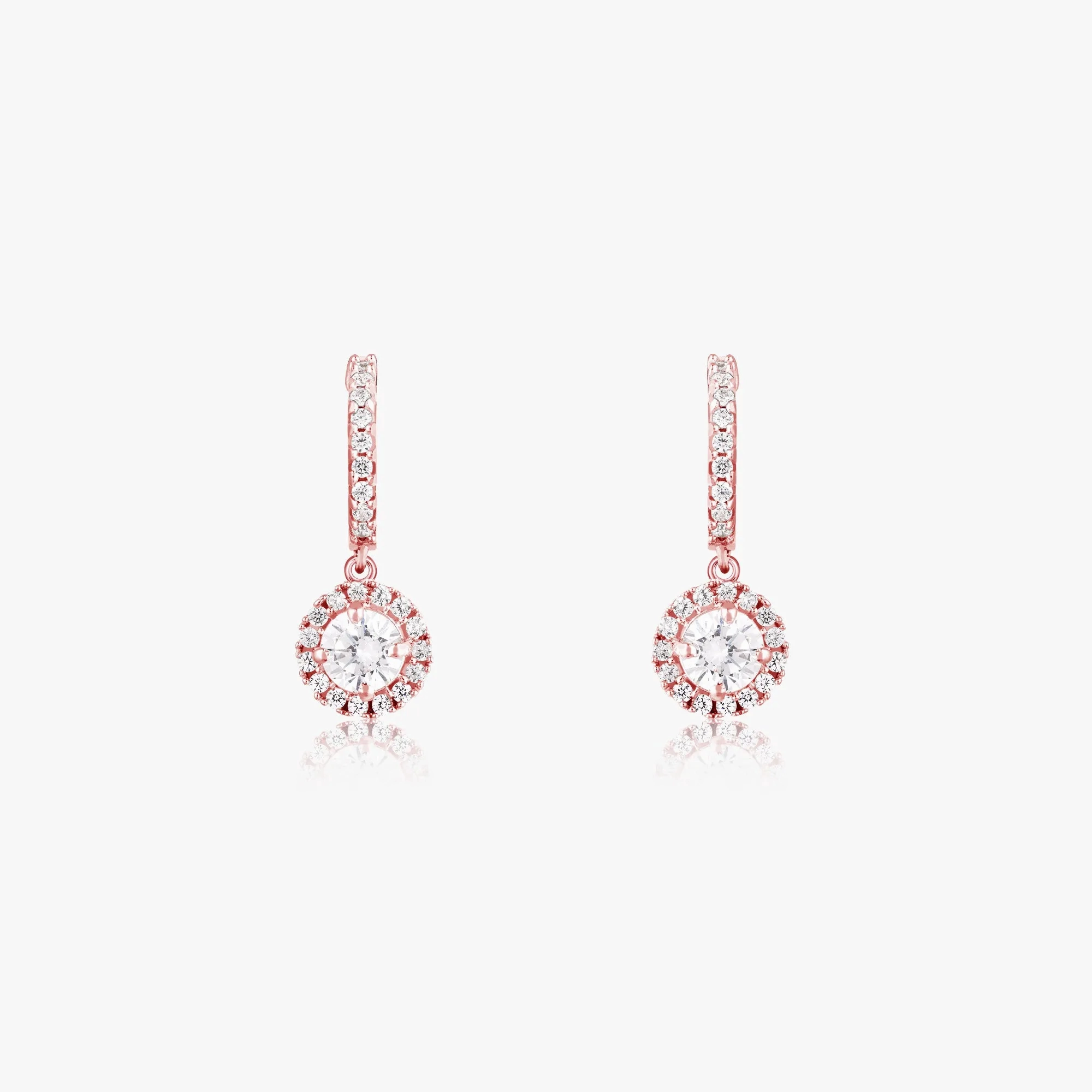 Rose Gold Zircon Drizzle Drop Earrings
