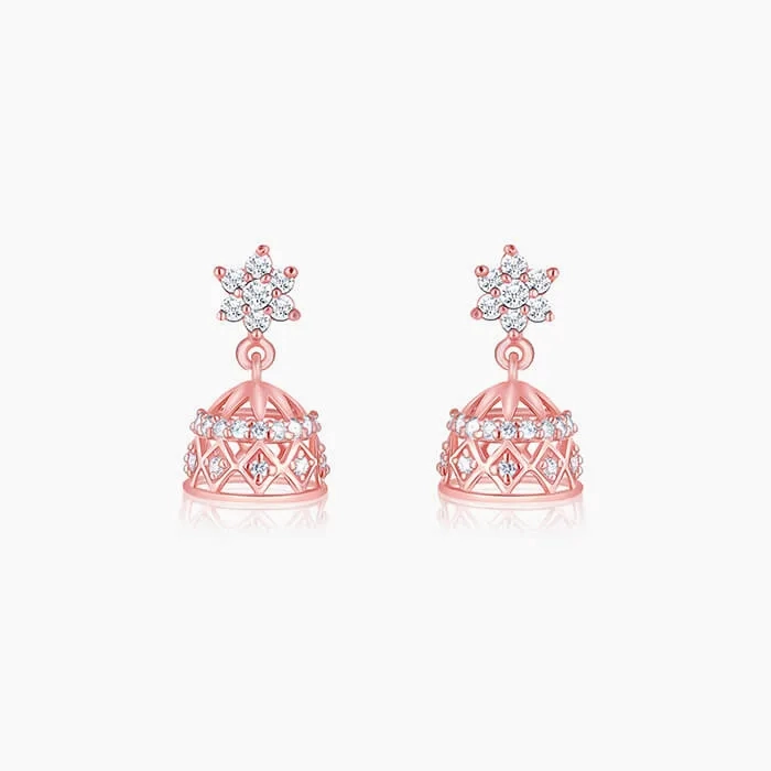 Rose Gold Zircon Jhumki