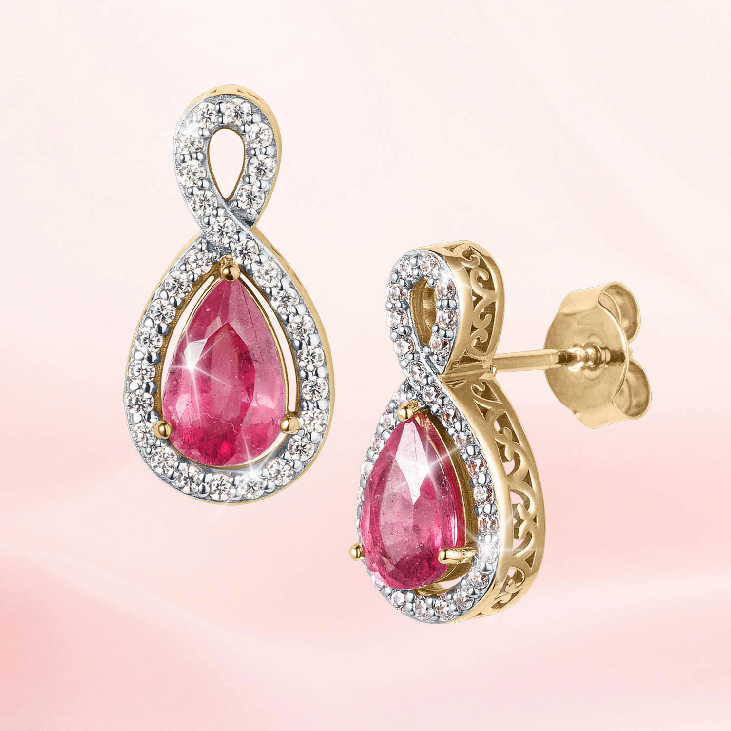 Ruby Infinity Earrings