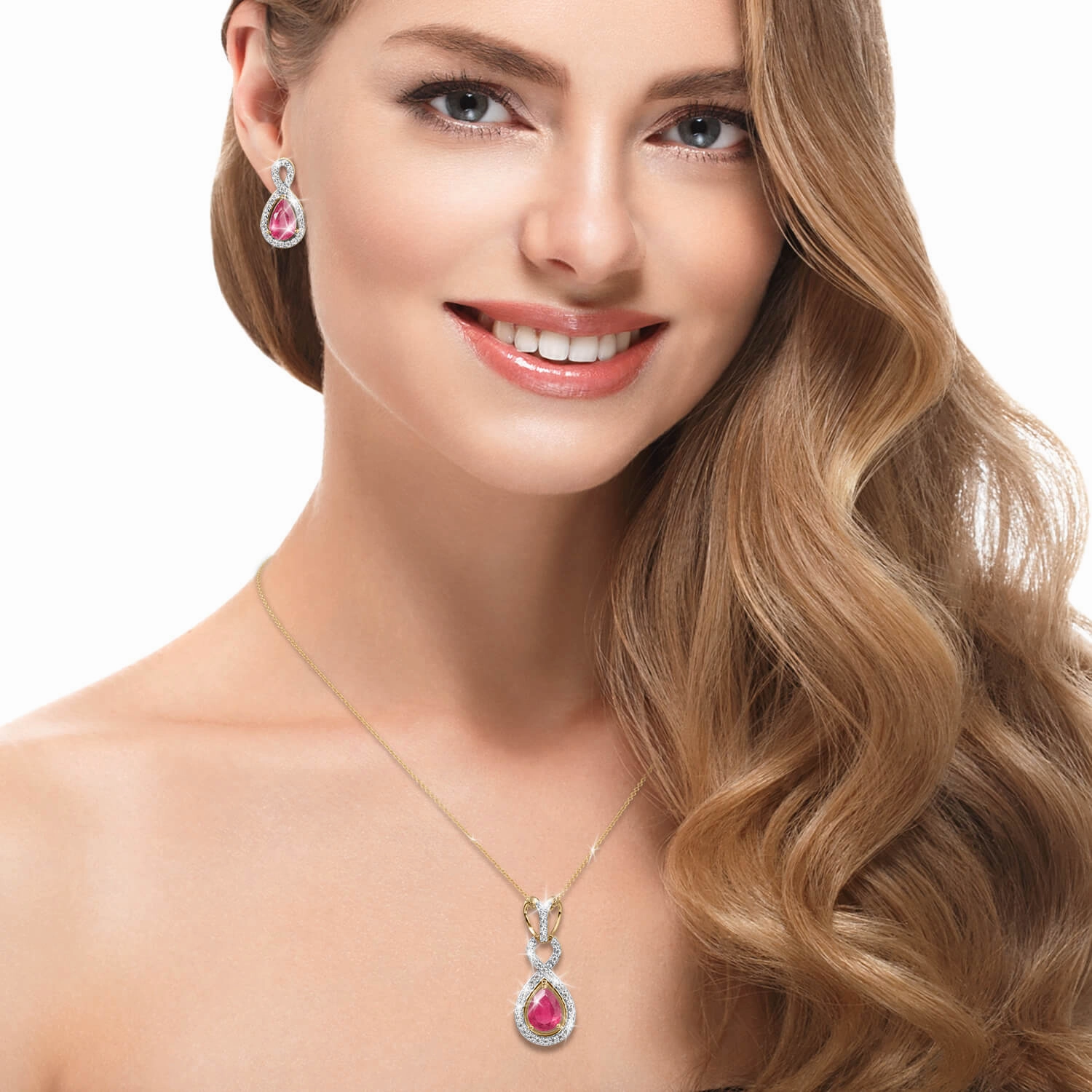 Ruby Infinity Earrings
