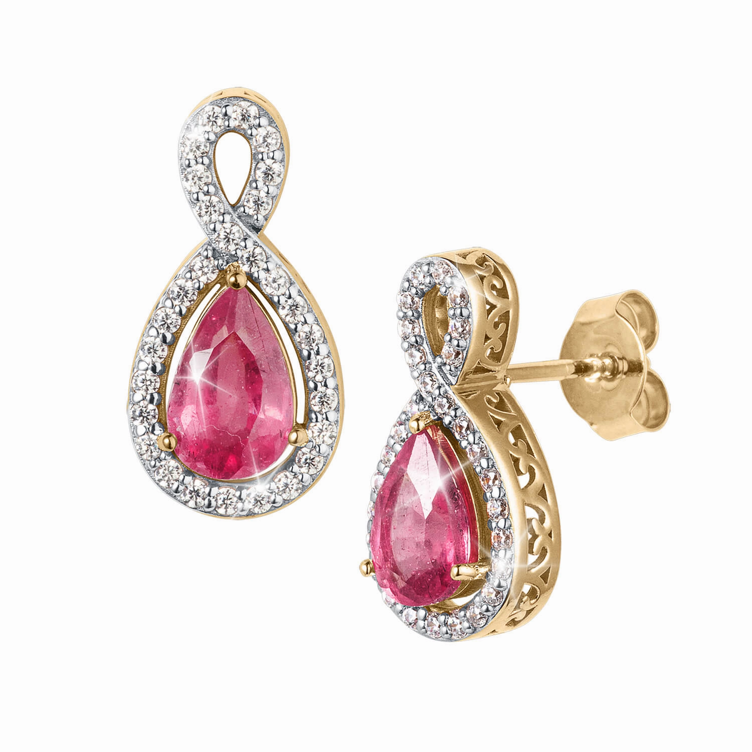 Ruby Infinity Earrings