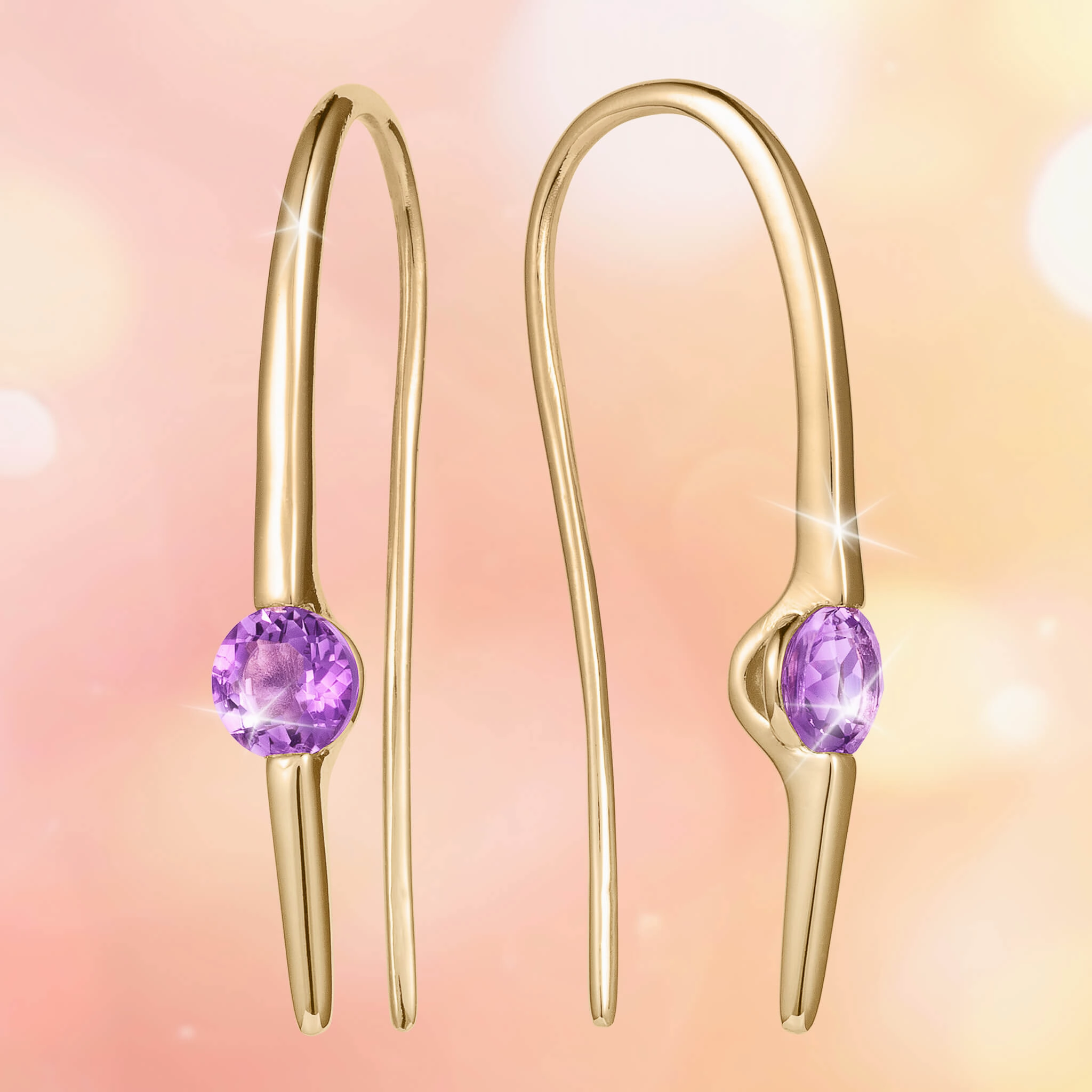 Serene Amethyst Threader Earrings