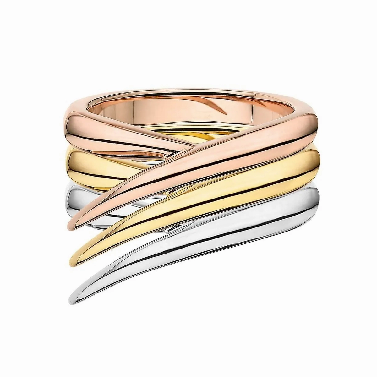 Shaun Leane Interlocking 18ct Rose Yellow and White Gold Ring Set
