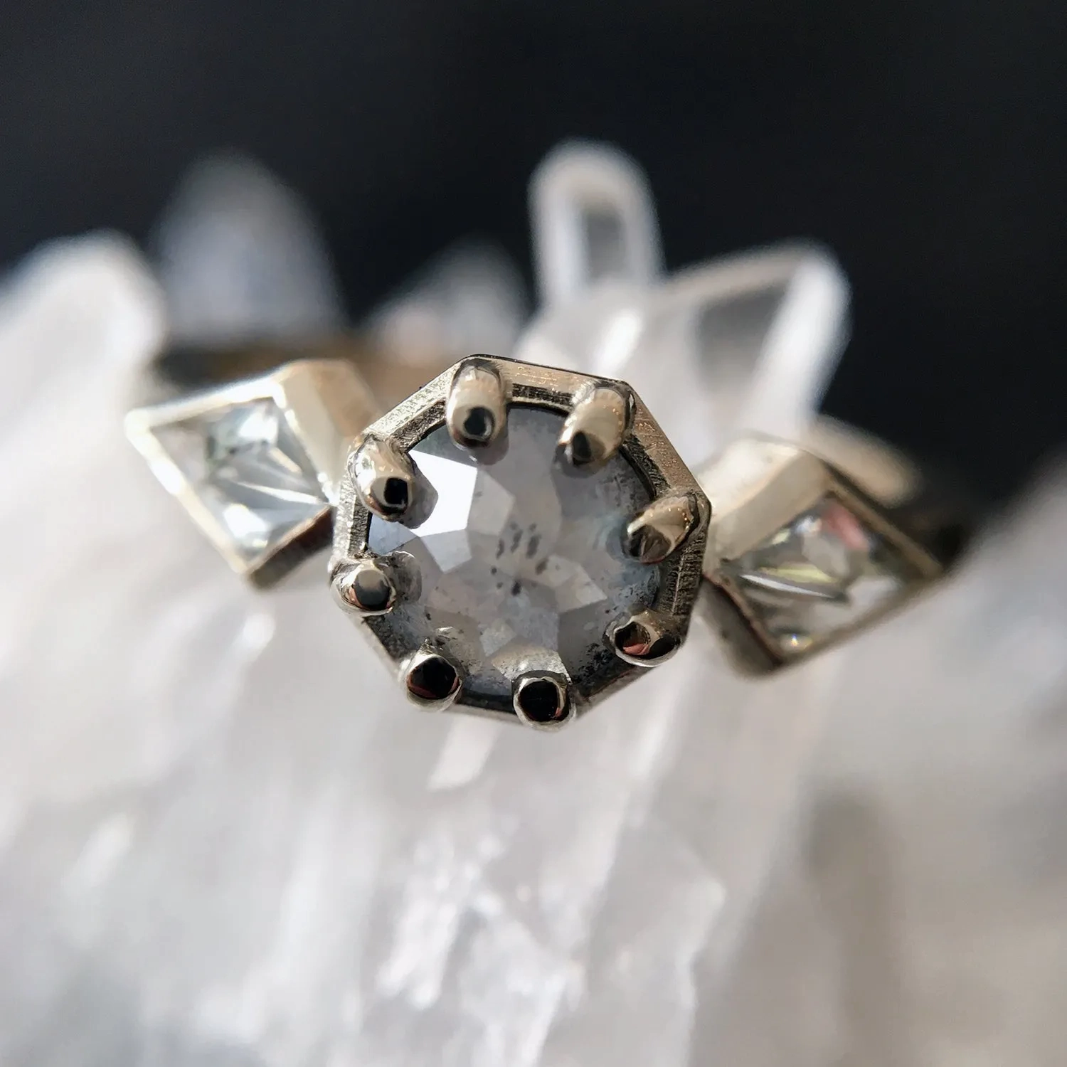 Shooting Star Three Stone Ring