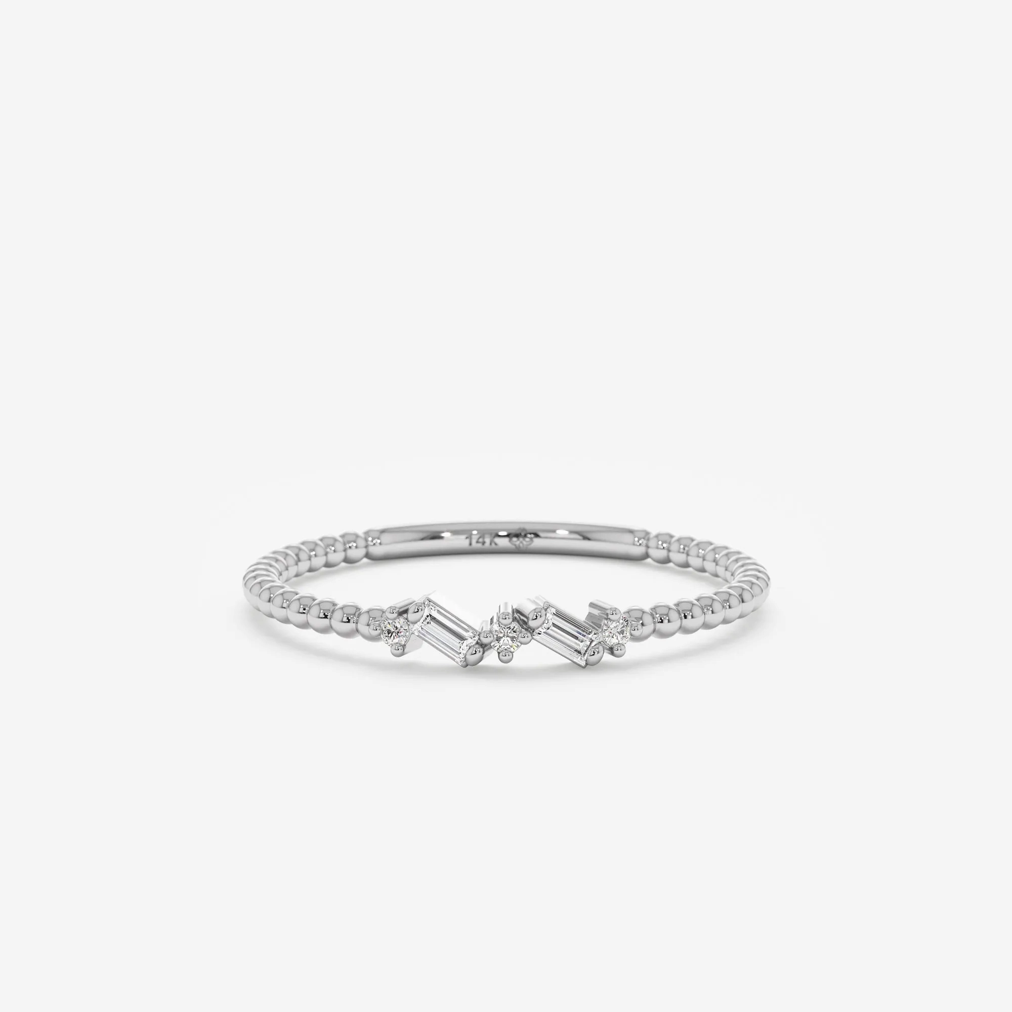 Sideways Diamond Beaded Ring, Avery