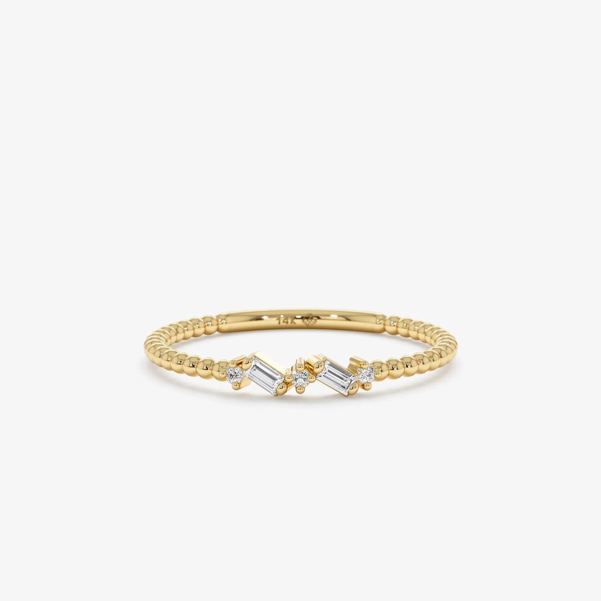 Sideways Diamond Beaded Ring, Avery
