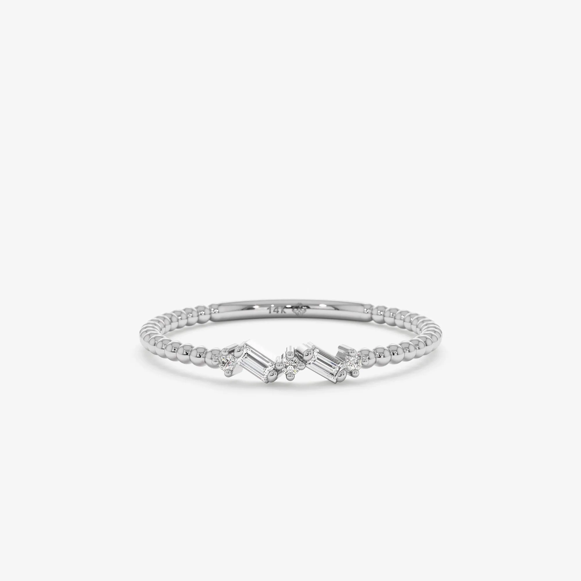 Sideways Diamond Beaded Ring, Avery