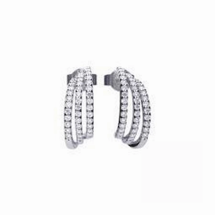 Sil-Cz-3pave 1/2 Hoop