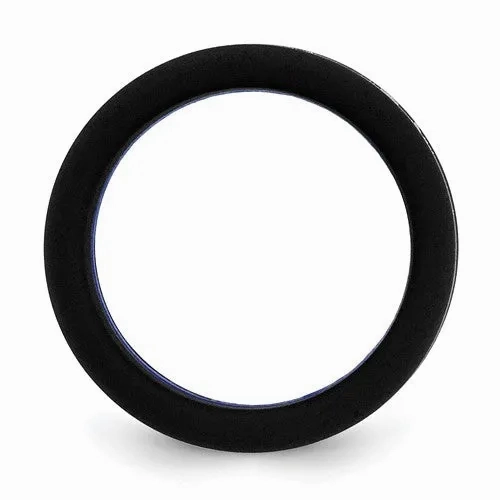 Silicone Black with White Line Center 7.5mm Flat Band Size