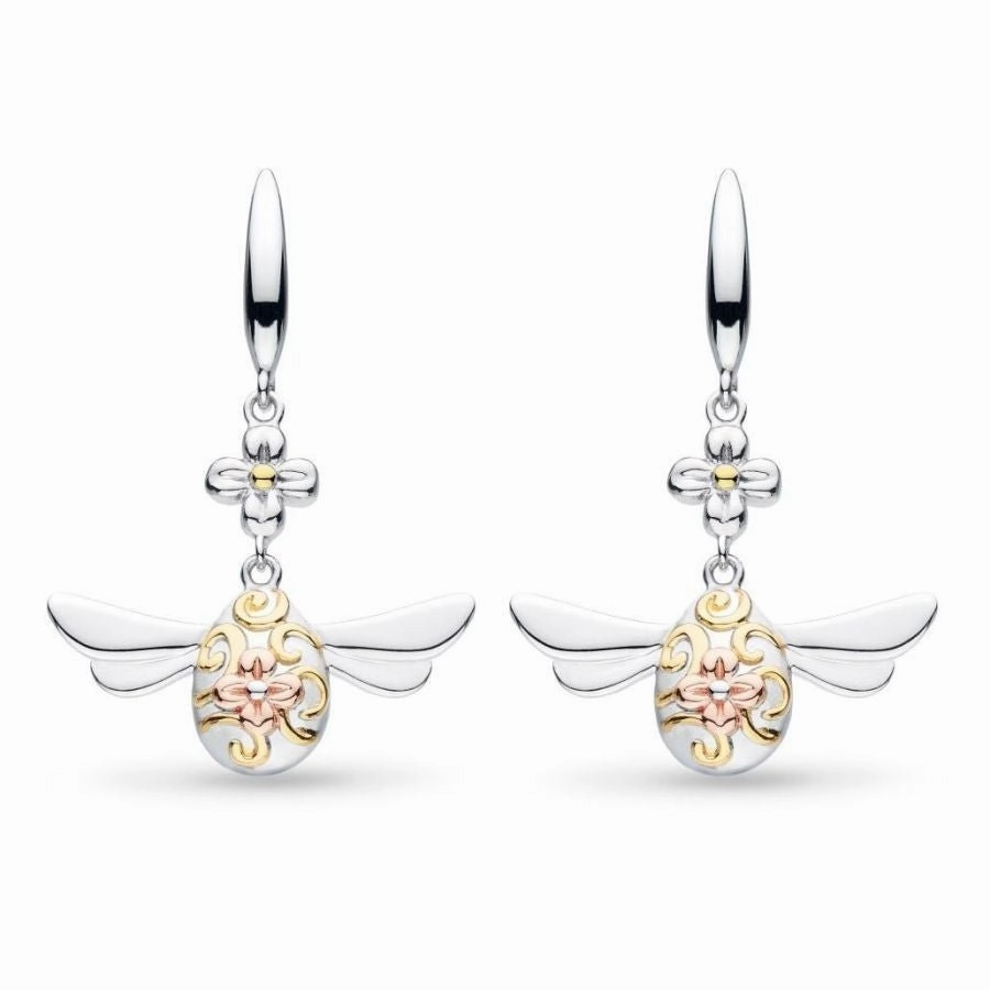 Silver & Gold Plate Blossom Flyte Queen Bee Drop Earrings