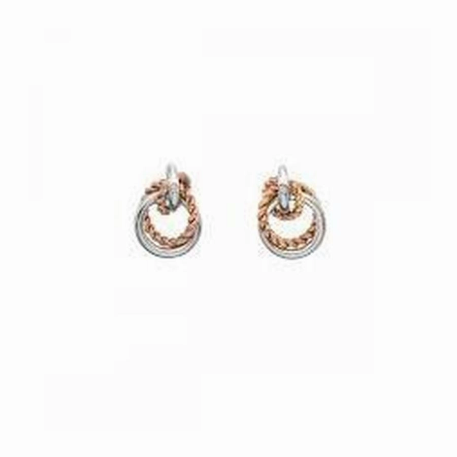 Silver & Rose Gold Plated Unity Circle Earrings